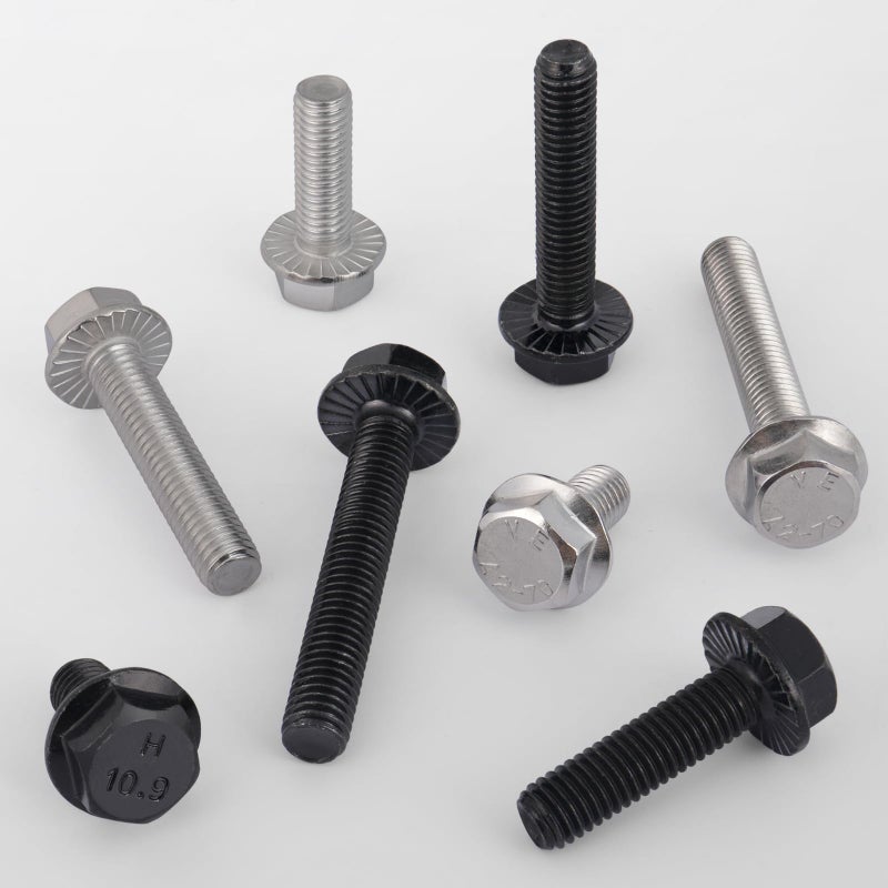 VGBUY M10-1.5 x 40mm Flanged Hex Head Bolts,Class 10.9 Black Zinc Plated,Fully Threaded,Black External Flange Hex Drive Screws,Pump,Fix Car,DIY Project(12Pcs) - Image 5